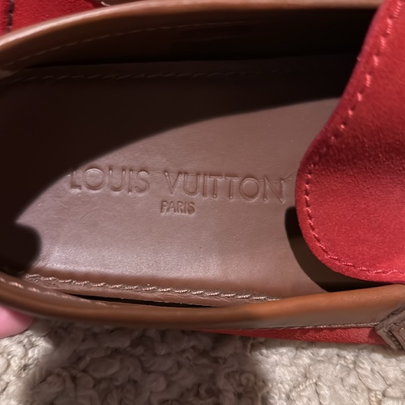 Louis Vuitton Hockenheim Moccasin Red Suede Driving Loafers - Picture 9 of 15